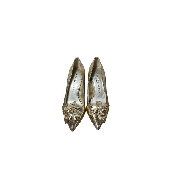 new W/o box Katy Perry Gold revival Bow Pump sz 6 - Picture 1 of 2